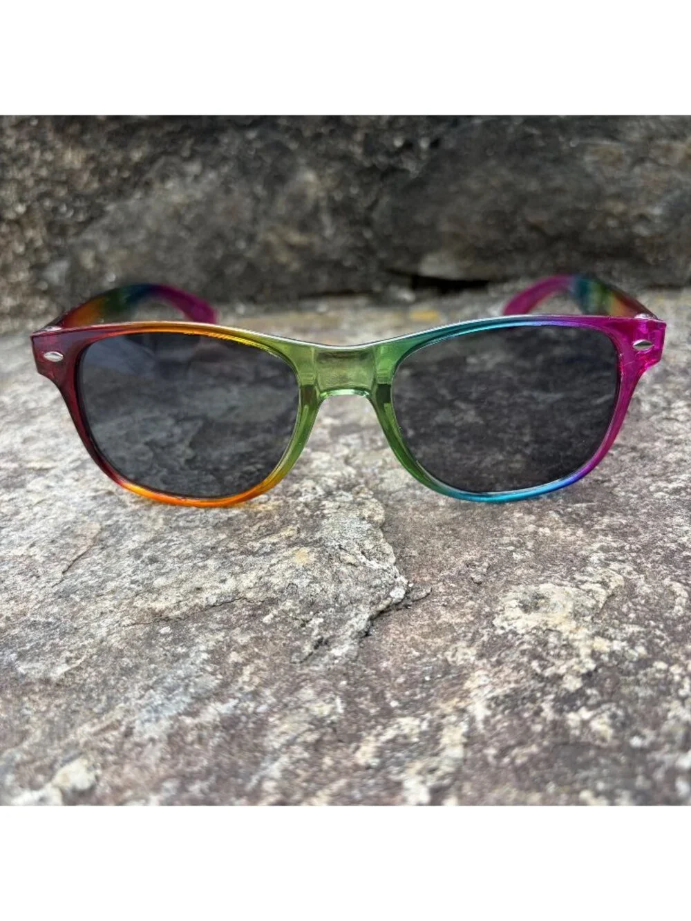 Rainbow Sunglasses Translucent Pride Gradient Ombre Frame Festival Eyewear Party
